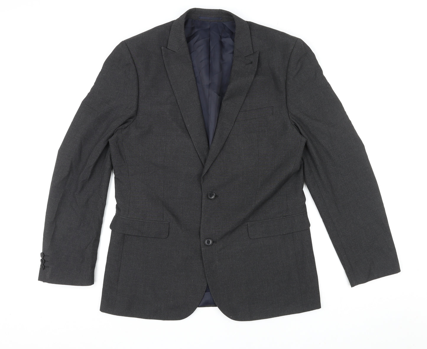 NEXT Mens Grey Polyester Jacket Suit Jacket Size 42 Regular