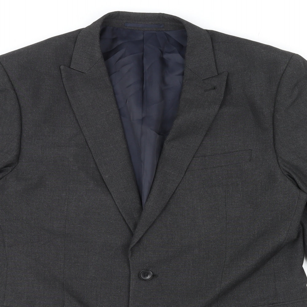 NEXT Mens Grey Polyester Jacket Suit Jacket Size 42 Regular