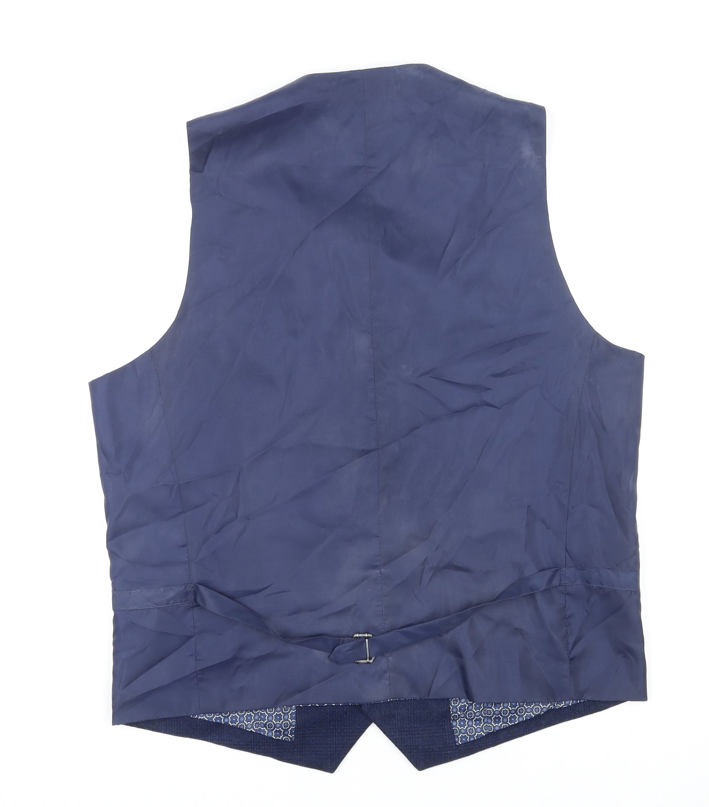 Sawyers & Hendricks Mens Blue Polyester Jacket Suit Waistcoat Size 44 Regular