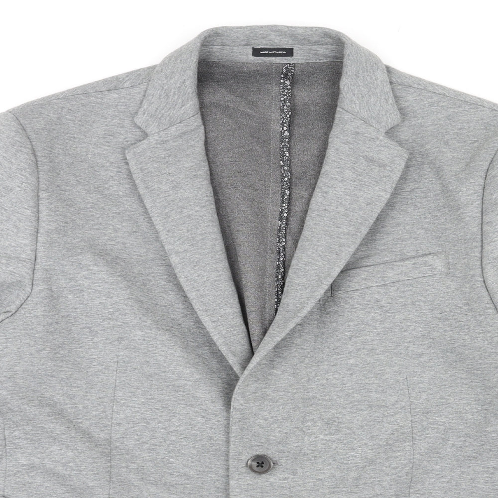 J.Ferrar Mens Grey Cotton Jacket Blazer Size M Regular