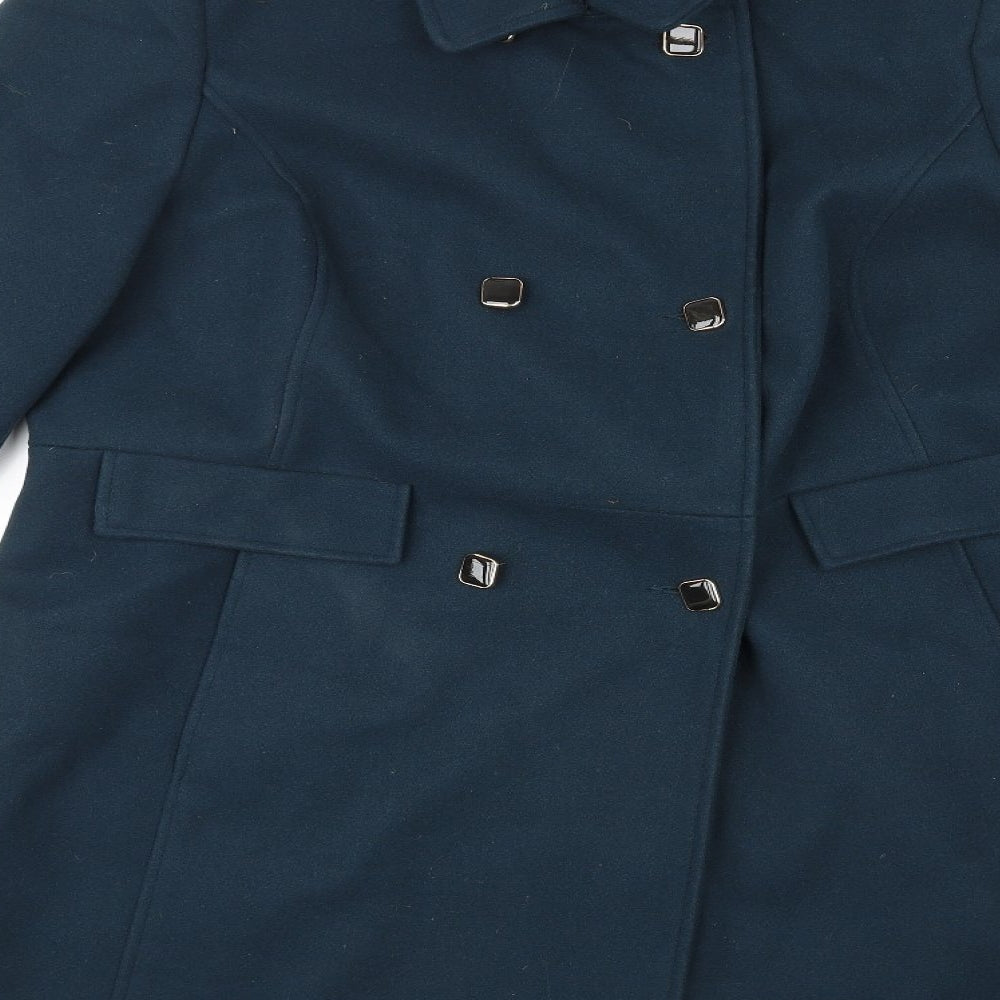 Dorothy Perkins Womens Blue Overcoat Coat Size 20 Button