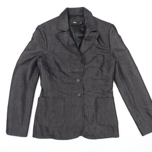 Mango Womens Black Jacket Blazer Size 12 Button