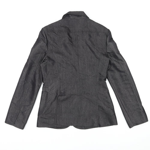 Mango Womens Black Jacket Blazer Size 12 Button
