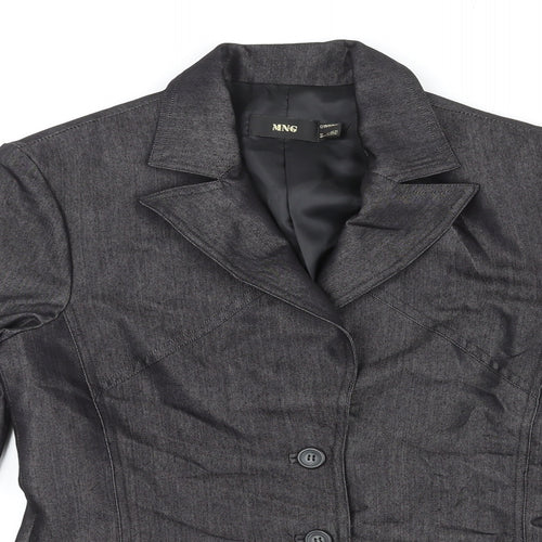 Mango Womens Black Jacket Blazer Size 12 Button