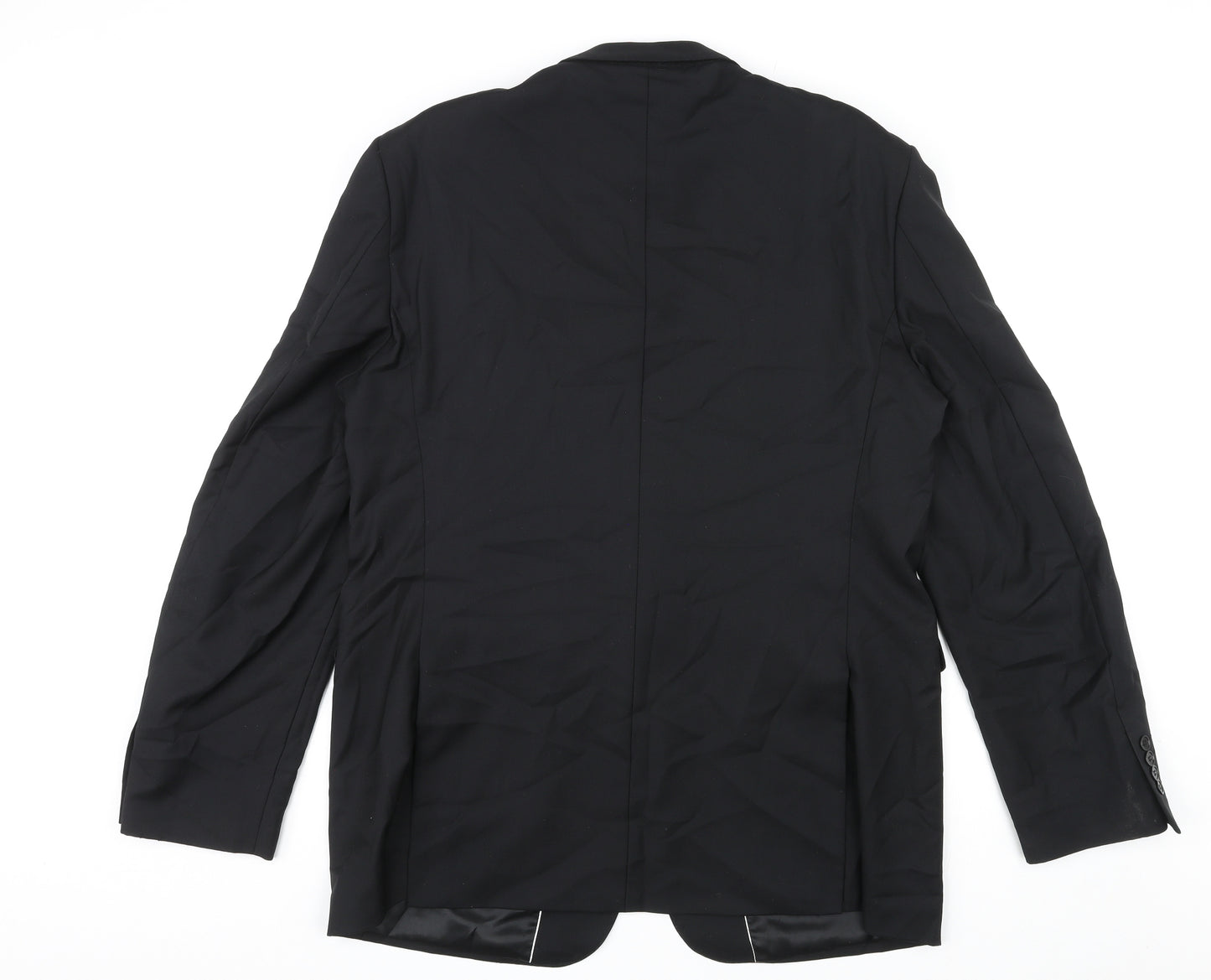 Lanificio Mens Black Wool Jacket Suit Jacket Size 46 Regular