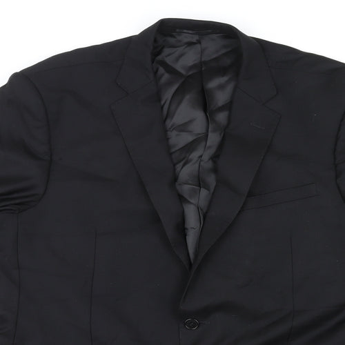 Lanificio Mens Black Wool Jacket Suit Jacket Size 46 Regular