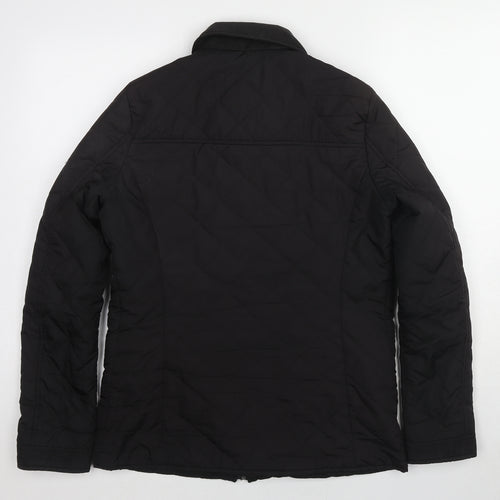 Dorothy Perkins Womens Black Quilted Jacket Size 10 Zip