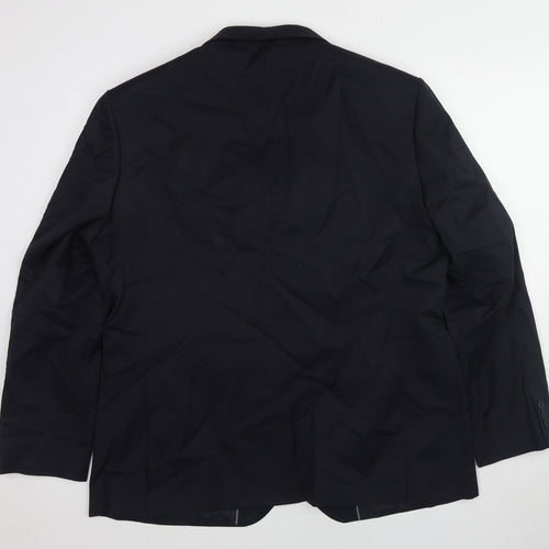 Marks and Spencer Mens Black Polyester Jacket Suit Jacket Size 46 Regular