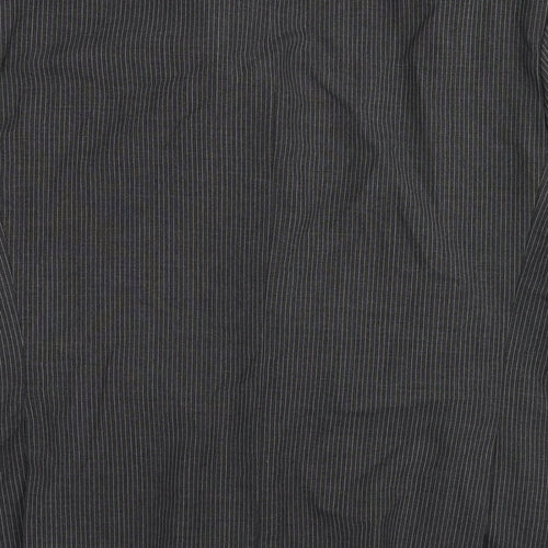 Skopes Mens Grey Striped Polyester Jacket Blazer Size 48 Regular