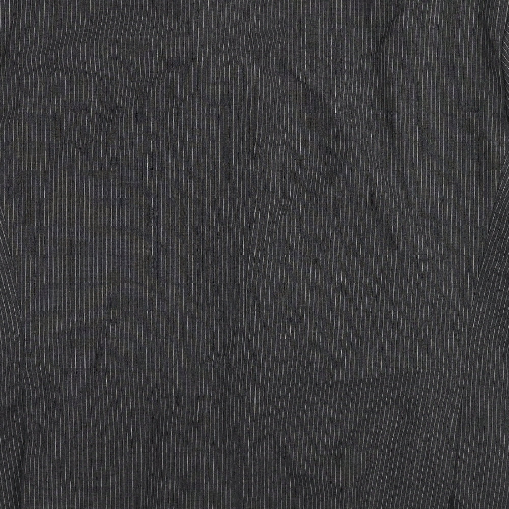 Skopes Mens Grey Striped Polyester Jacket Blazer Size 48 Regular