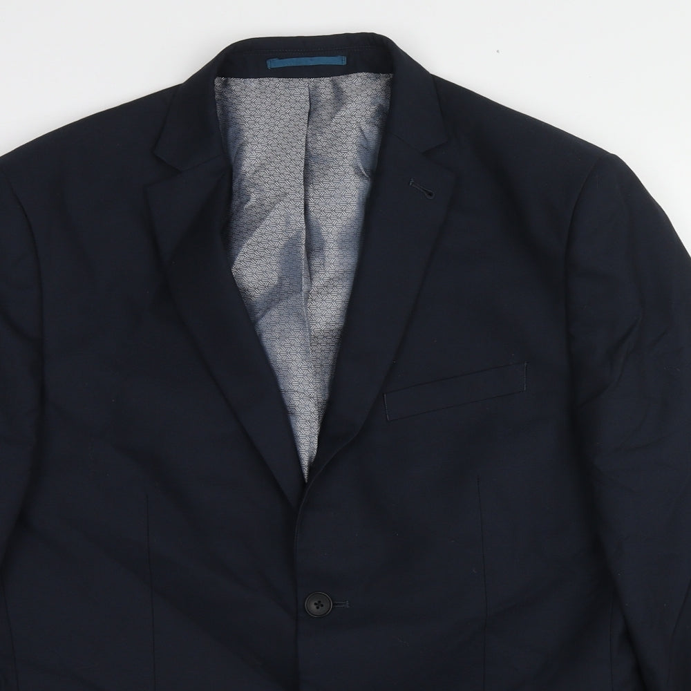 NEXT Mens Blue Polyester Jacket Suit Jacket Size 42 Regular