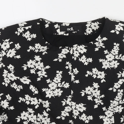 adL Womens Black Floral Jacket Blazer Size S