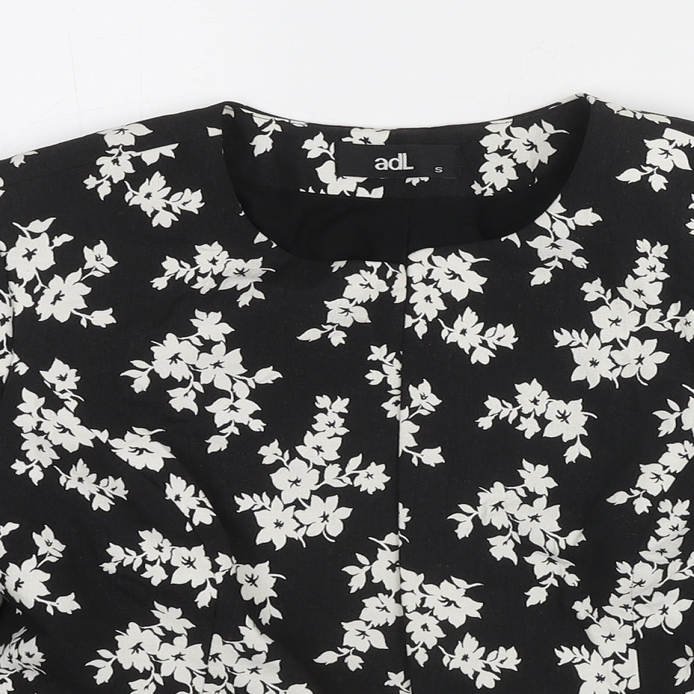 adL Womens Black Floral Jacket Blazer Size S