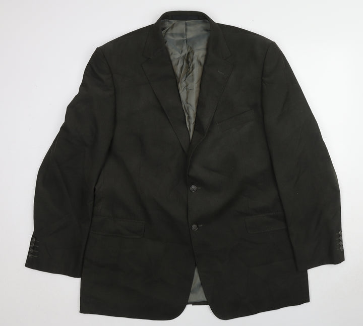 Marks and Spencer Mens Green Polyester Jacket Blazer Size 46 Regular