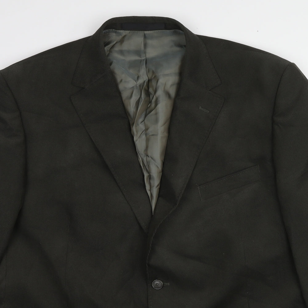Marks and Spencer Mens Green Polyester Jacket Blazer Size 46 Regular