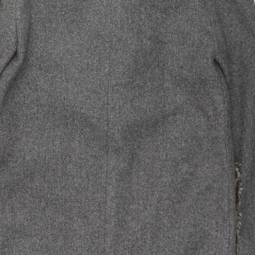 Zara Womens Grey Overcoat Coat Size S Button
