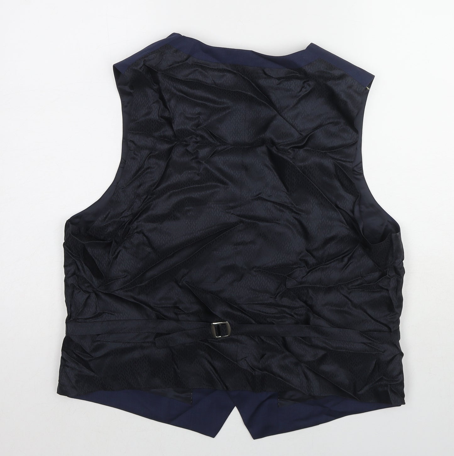 Marks and Spencer Mens Blue Wool Jacket Suit Waistcoat Size 44 Regular