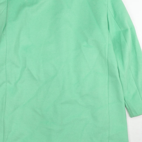 Marks and Spencer Womens Green Pea Coat Coat Size 16 Button