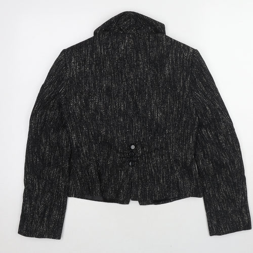 Principles Womens Black Geometric Jacket Size 10 Button