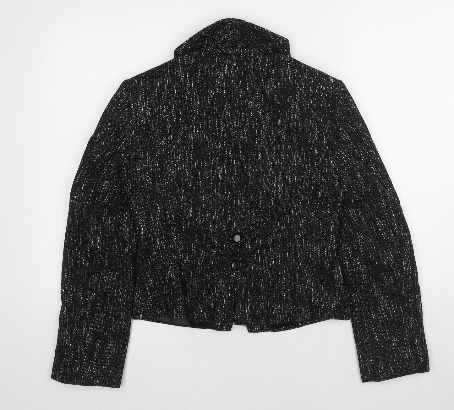 Principles Womens Black Geometric Jacket Size 10 Button
