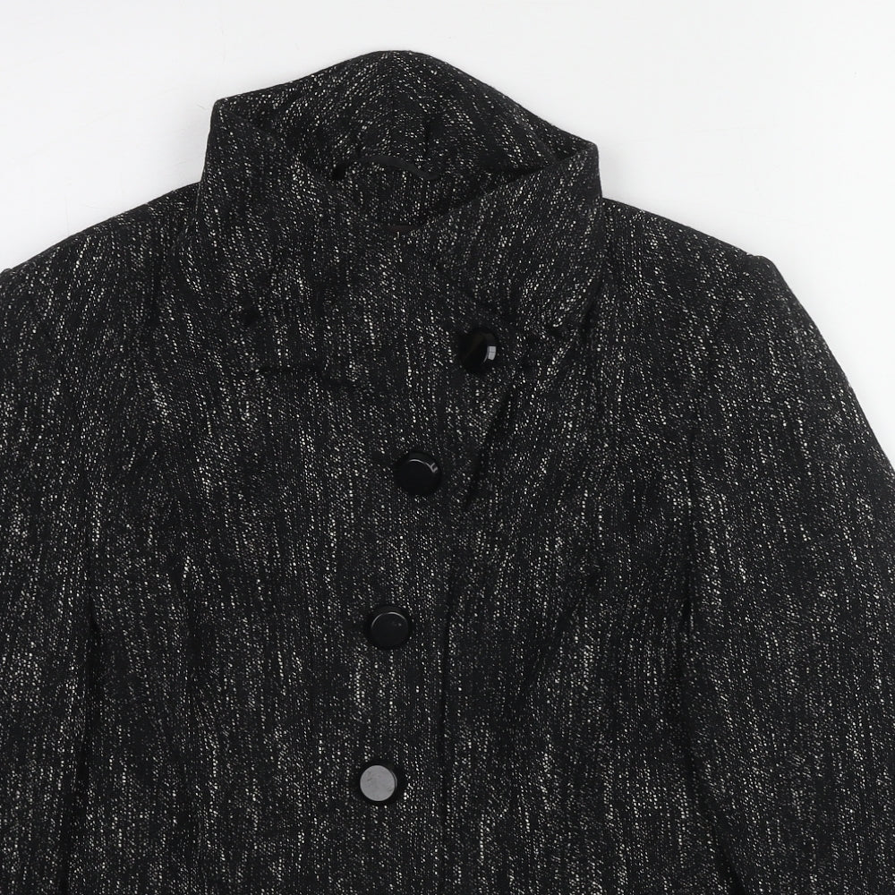 Principles Womens Black Geometric Jacket Size 10 Button