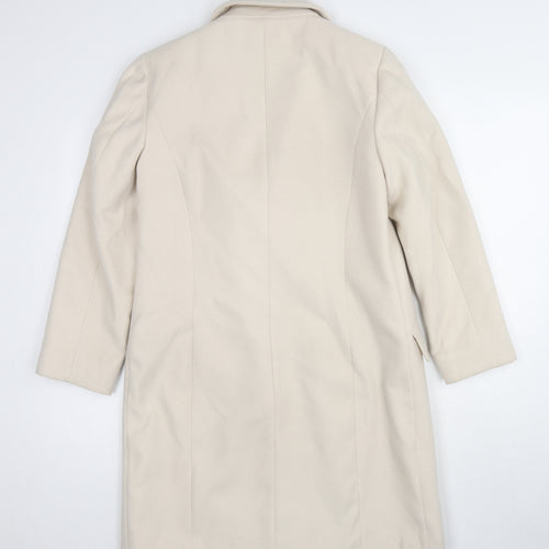 Marks and Spencer Womens Beige Overcoat Coat Size 10 Button