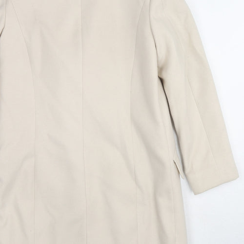 Marks and Spencer Womens Beige Overcoat Coat Size 10 Button