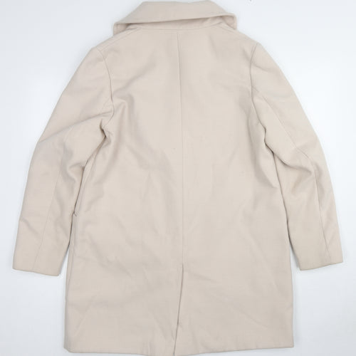 Marks and Spencer Womens Beige Overcoat Coat Size 14 Button