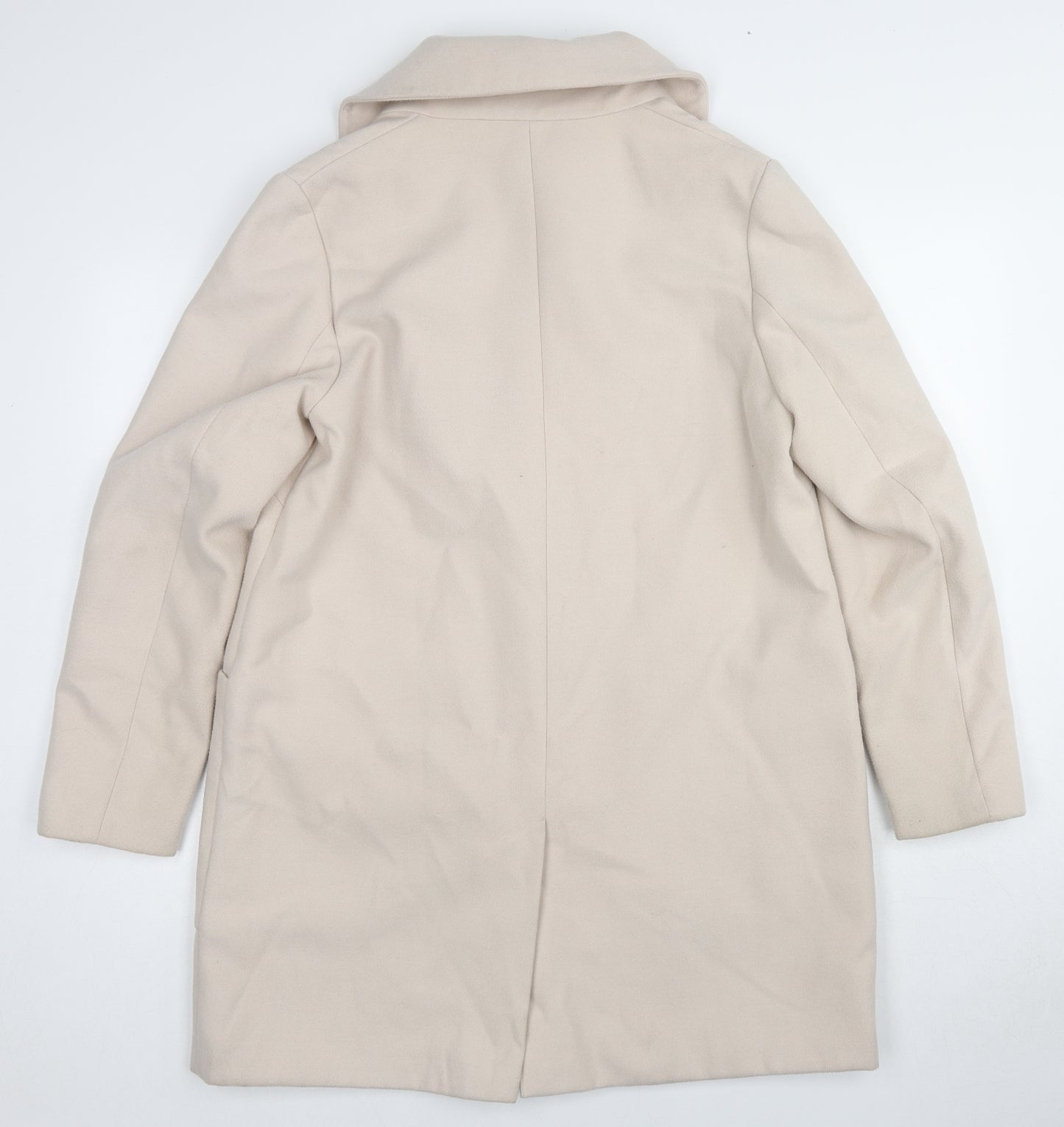 Marks and Spencer Womens Beige Overcoat Coat Size 14 Button