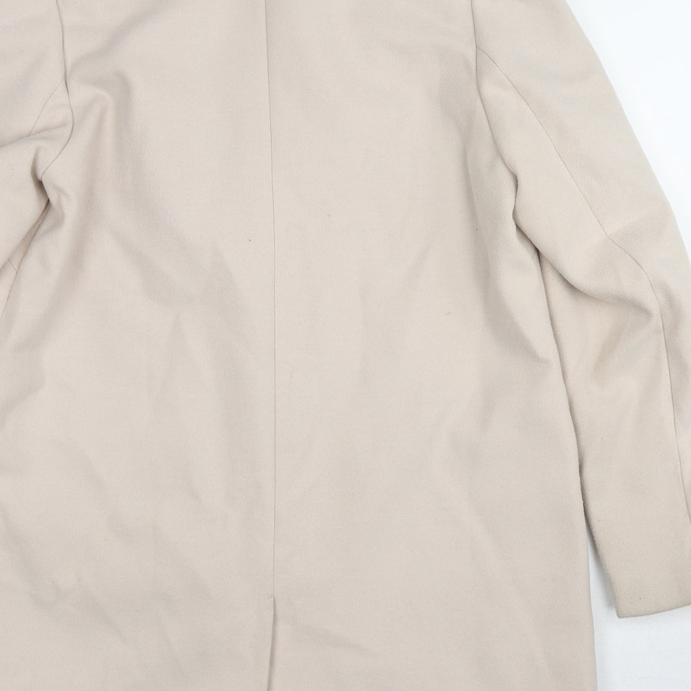 Marks and Spencer Womens Beige Overcoat Coat Size 14 Button