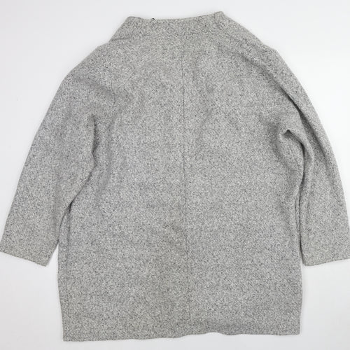 M&Co Womens Grey Geometric Kimono Coat Size 24 Button