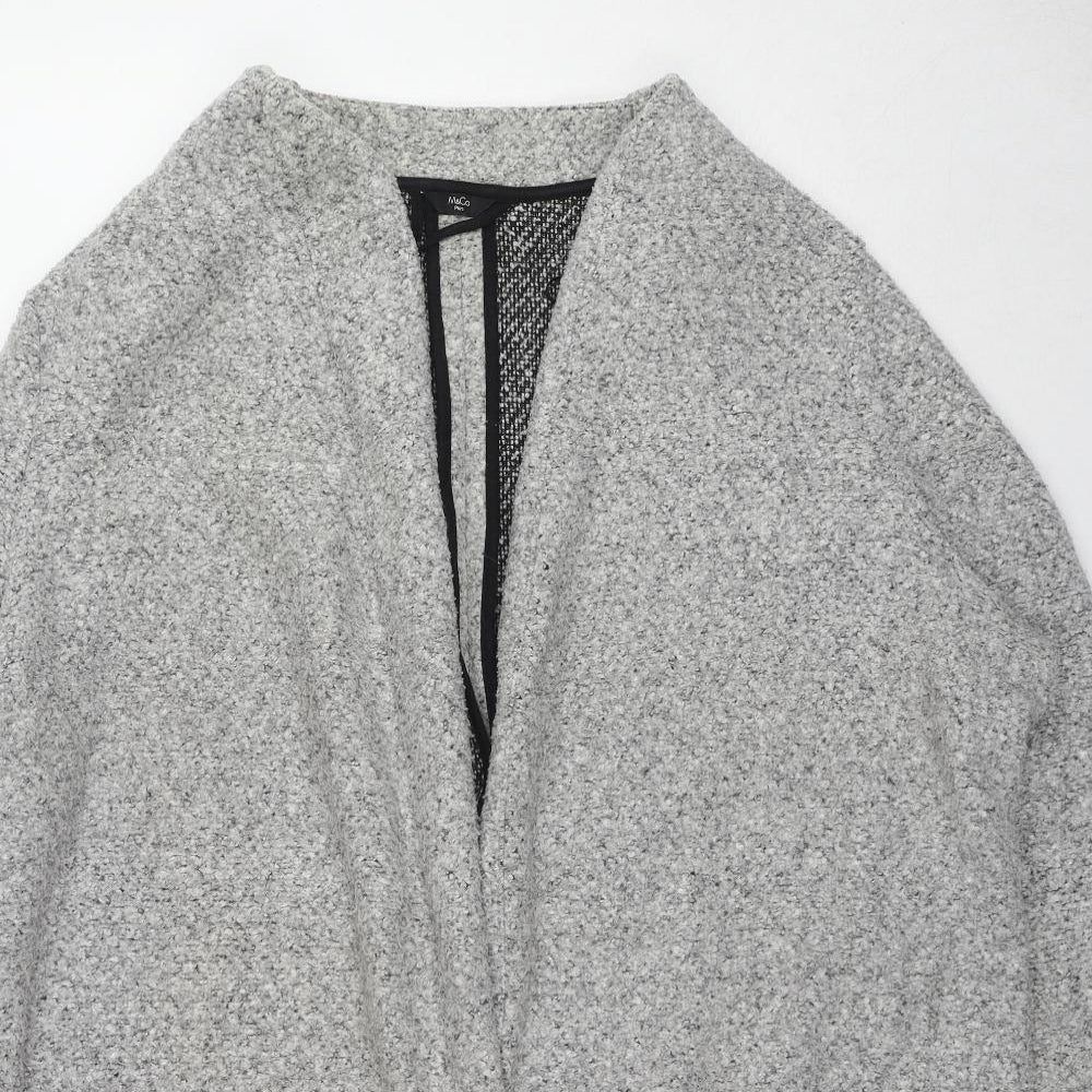 M&Co Womens Grey Geometric Kimono Coat Size 24 Button