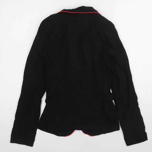 Bianca Womens Black Jacket Blazer Size 12 Button