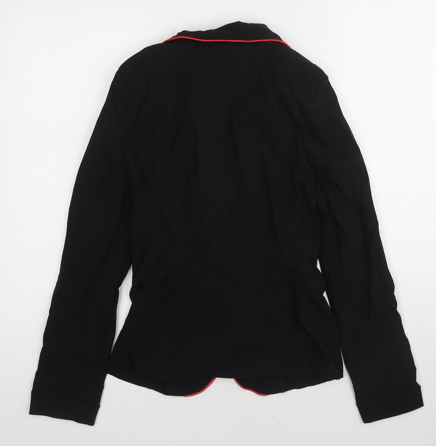 Bianca Womens Black Jacket Blazer Size 12 Button