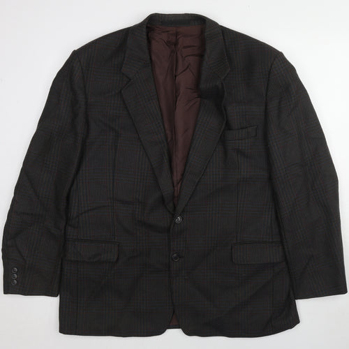Westbury Mens Black Plaid Wool Jacket Suit Jacket Size 44 Regular