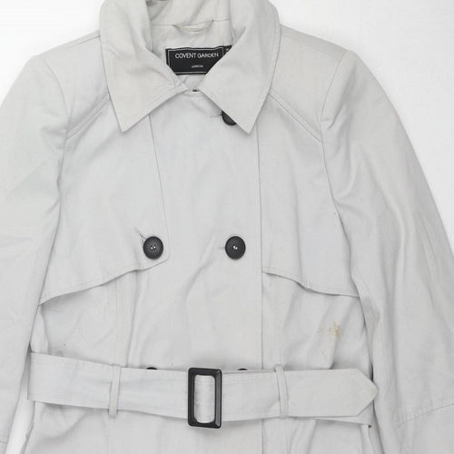 Convent Garden Womens Grey Trench Coat Coat Size 12 Button
