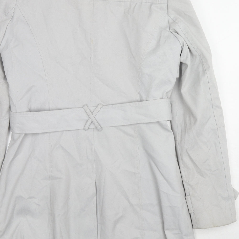 Convent Garden Womens Grey Trench Coat Coat Size 12 Button