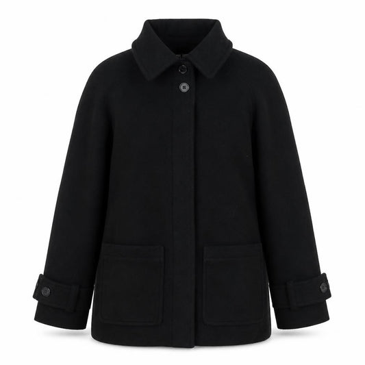 Front view of Divided by H&M women’s black jacket, size XS, button