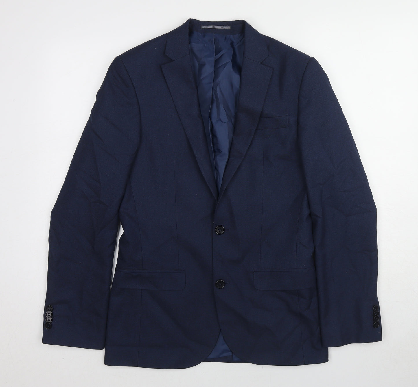 River Island Mens Blue Polyester Jacket Suit Jacket Size 36 Regular