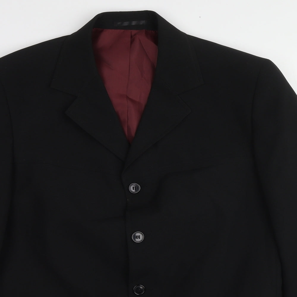 Douglas Of Sweden Mens Black Polyester Jacket Suit Jacket Size 40 Regular
