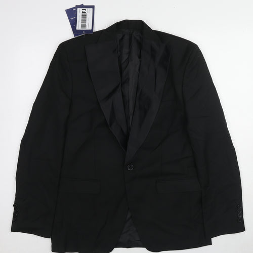 Imperial Stich Mens Black Polyester Tuxedo Suit Jacket Size 38 Regular