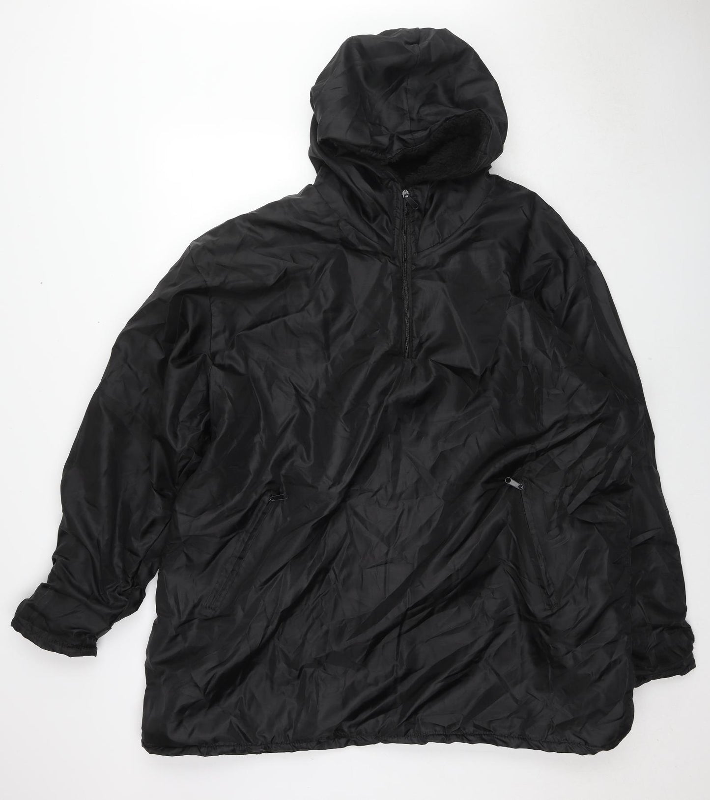 OHS Mens Black Rain Coat Jacket Size M Zip - Size M/L