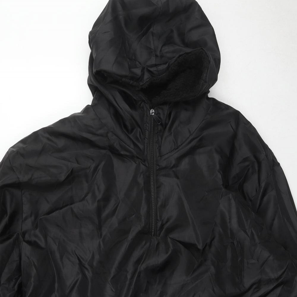 OHS Mens Black Rain Coat Jacket Size M Zip - Size M/L