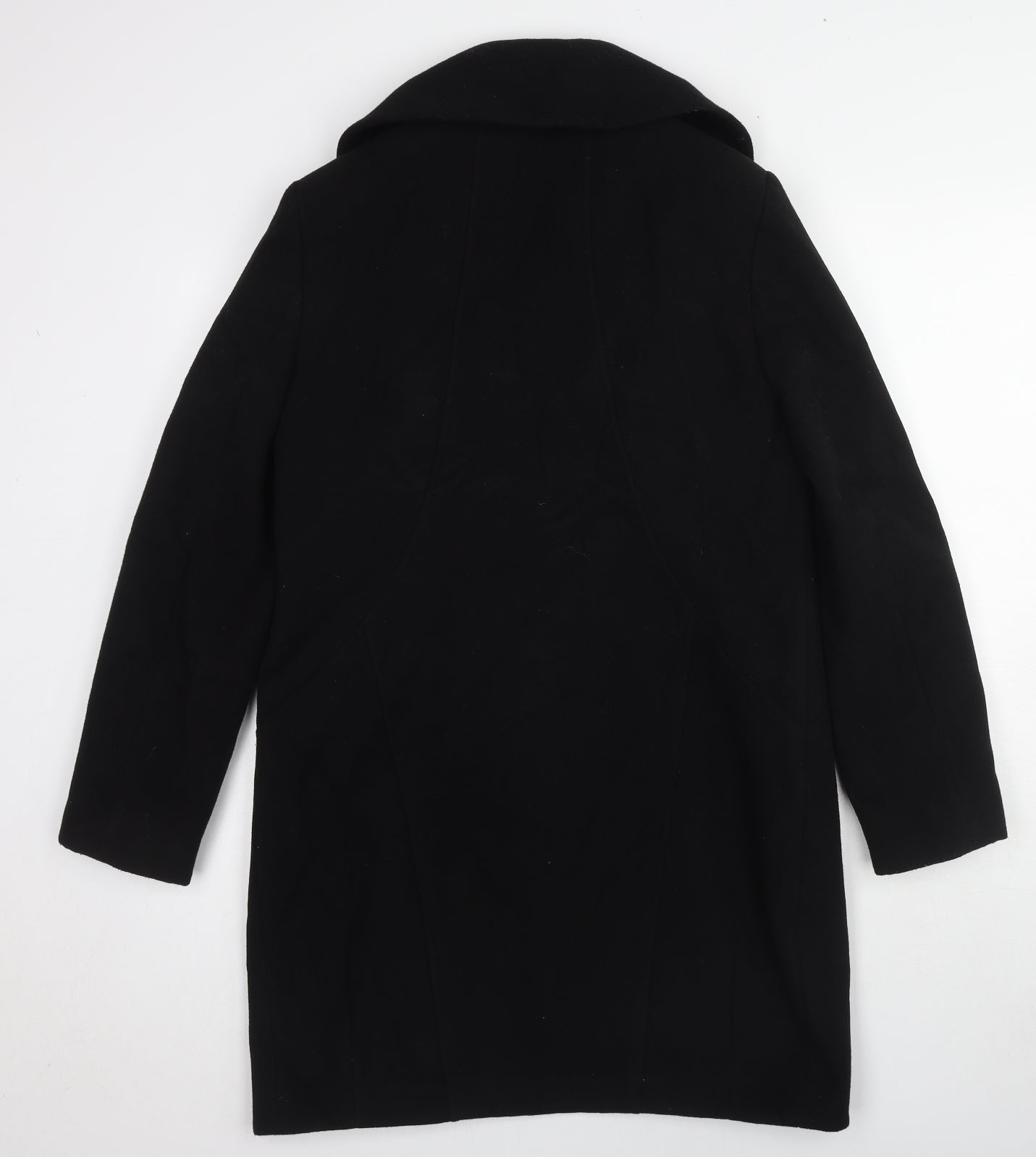Marks and Spencer Womens Black Overcoat Coat Size 12 Button