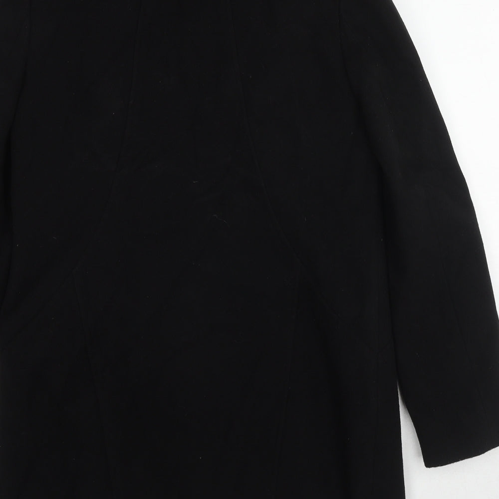 Marks and Spencer Womens Black Overcoat Coat Size 12 Button