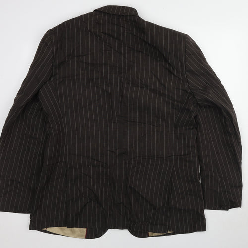 Marks and Spencer Mens Brown Striped Linen Jacket Suit Jacket Size 44 Regular