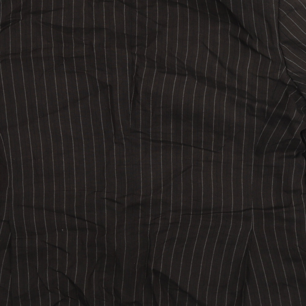 Marks and Spencer Mens Brown Striped Linen Jacket Suit Jacket Size 44 Regular