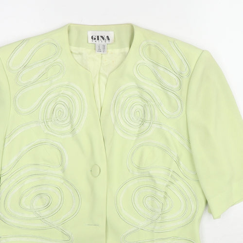 Gina Tricot Womens Green Jacket Blazer Size 10 Button