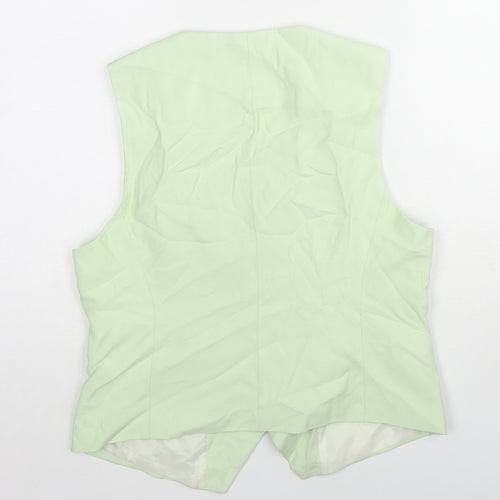 Zara Womens Green Jacket Waistcoat Size L Button
