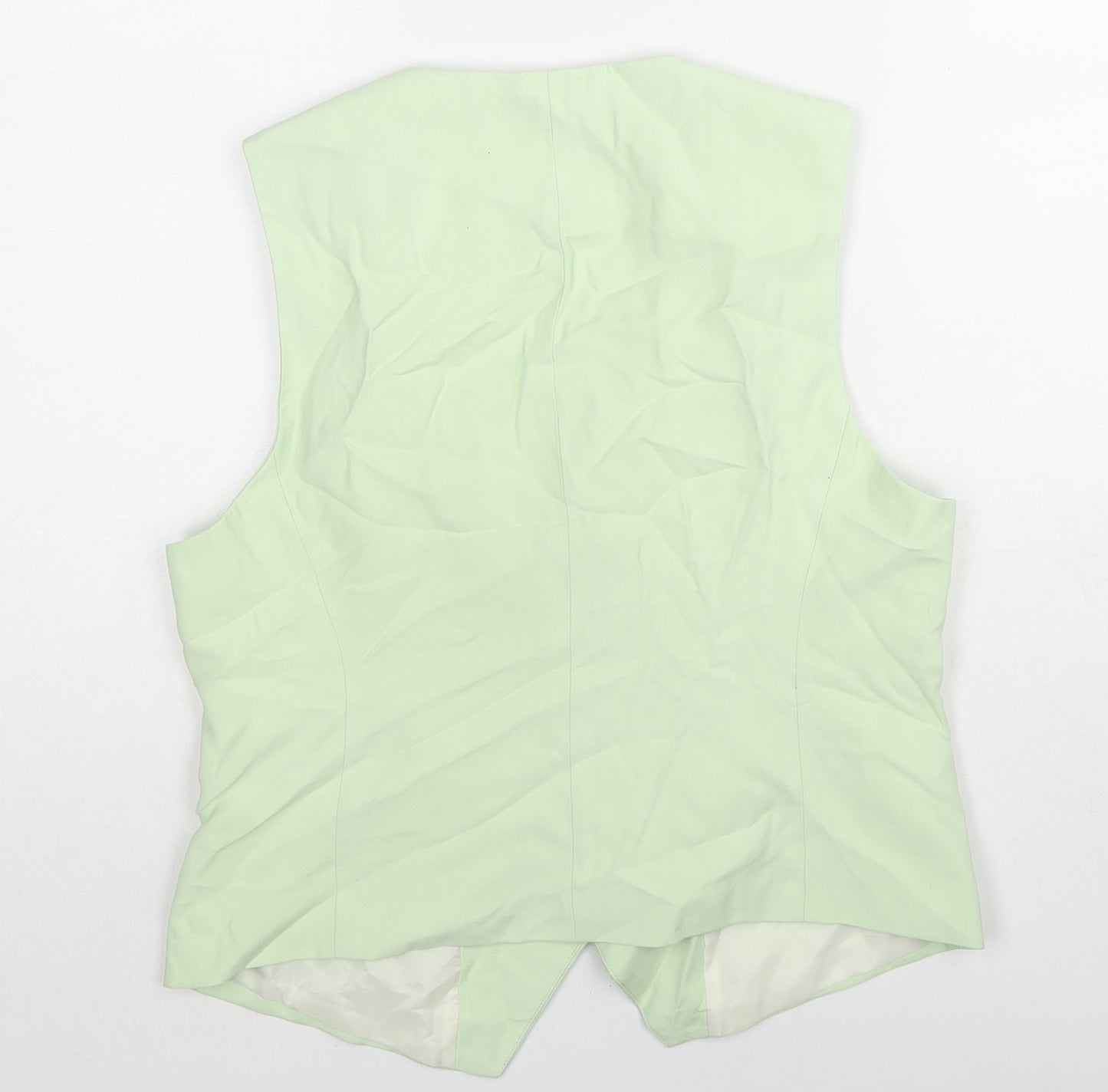 Zara Womens Green Jacket Waistcoat Size L Button